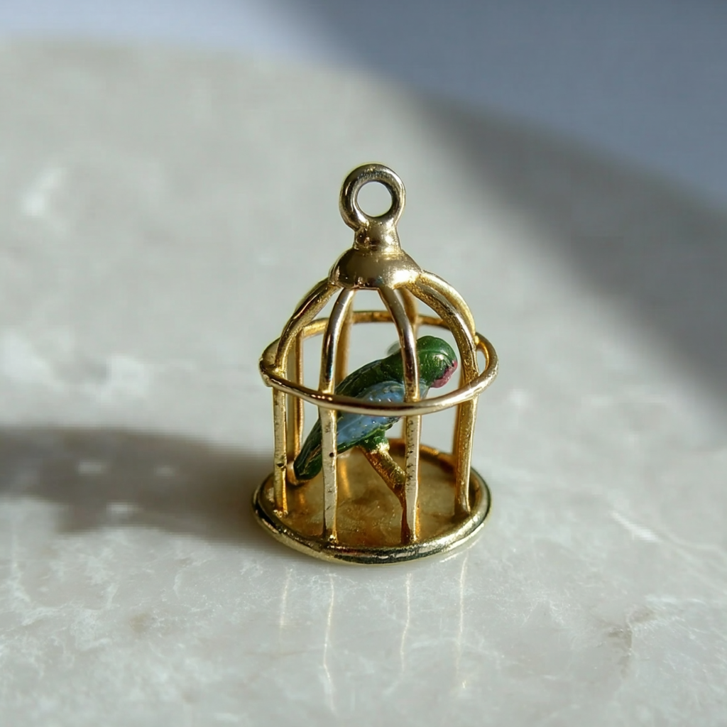Vintage enamel charms in bright colours