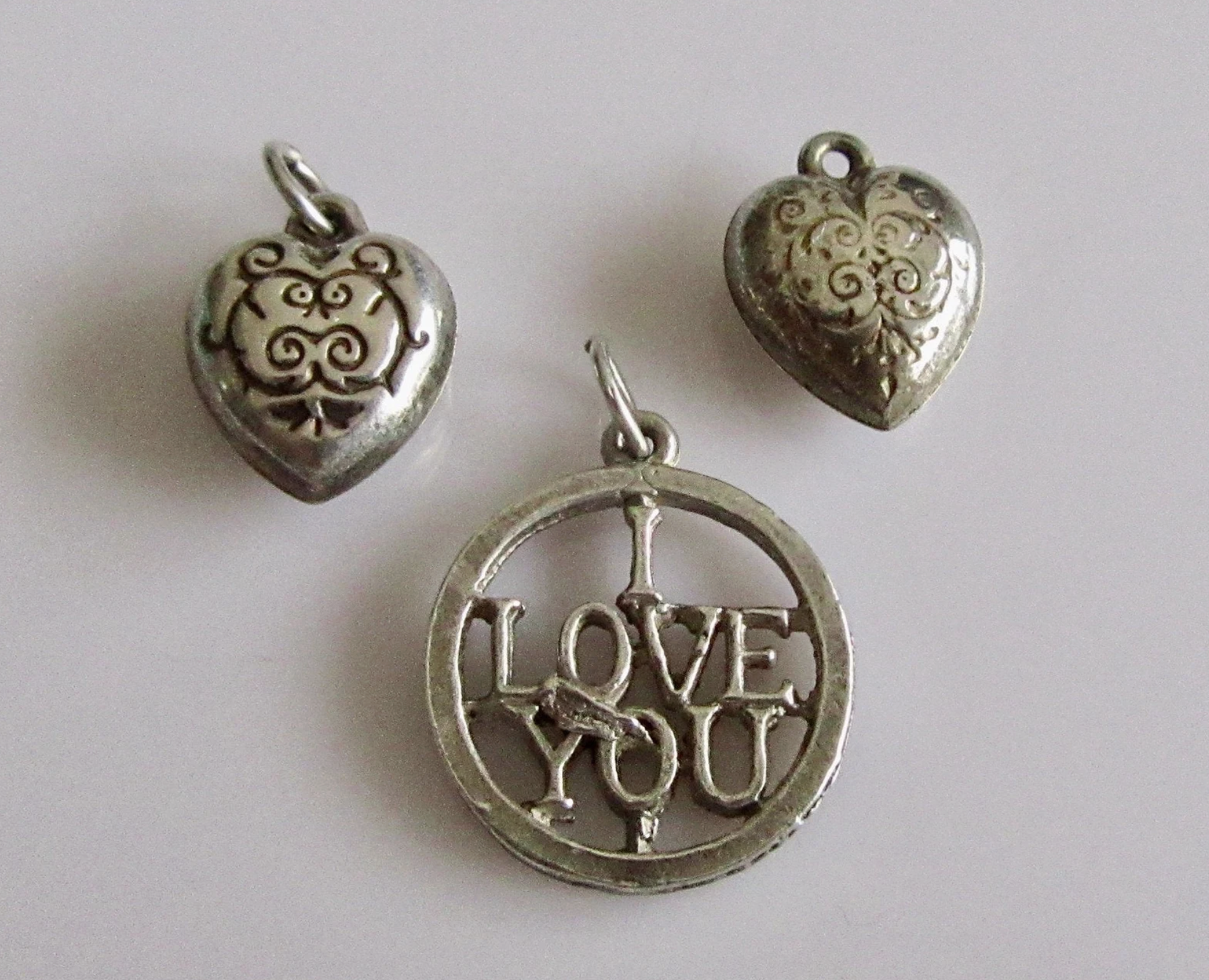 Vintage sterling silver bracelet charms